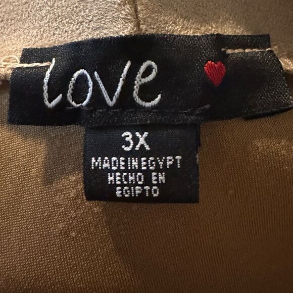 Plus Size 3X Open Front Waterfall Jacket Tan Faux Suede Draped Western Cowgirl - Picture 5 of 8